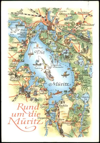 Ansichtskarte Waren (Müritz) Rund um die Müritz 1965/1978