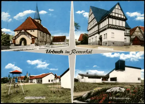 Urbach Remstal Ev Kirche Rathaus Kindergarten Friedenskirche 1979
