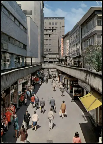 Ansichtskarte Stuttgart Schulstraße Geschäfte belebt 1970