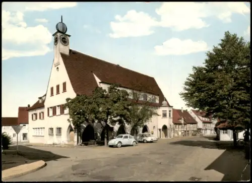 Ansichtskarte Urbach Remstal Rathaus Süd VW Käfer Auto 1976