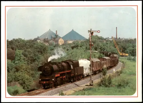 Ansichtskarte Ronneburg (Thüringen) Güterzug Eisenbahn 1985
