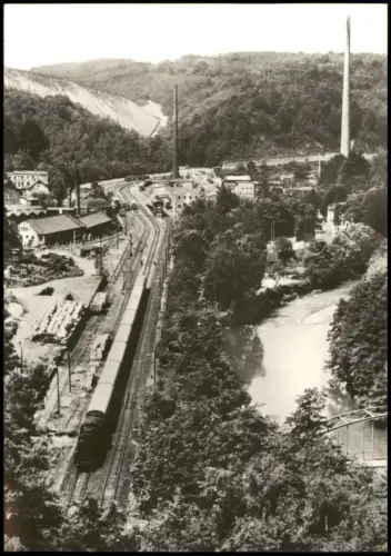 Ansichtskarte Bad Schlema unterer Bahnhof Dampflokomotive Fabrik 1983