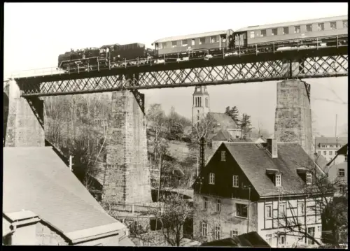 Ansichtskarte  Stadt Dampflokomotive Brücke DDR Fotosammelkarte 1982