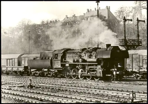 Ansichtskarte Zittau Dampfllokomotive Baureihe 52.80 - Bahnhof 1983