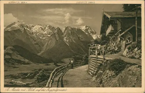 Ansichtskarte Grainau Restaurant St. Martin auf dem Grasberg 1928