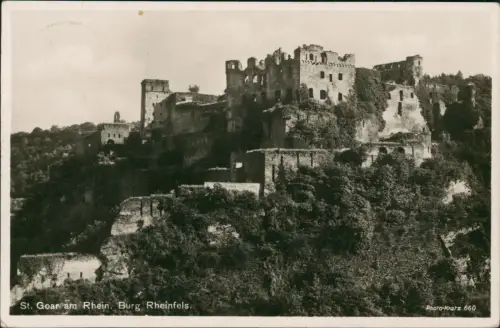 Ansichtskarte Sankt Goar am Rhein. Burg Rheinfels. Fotokarte 1933