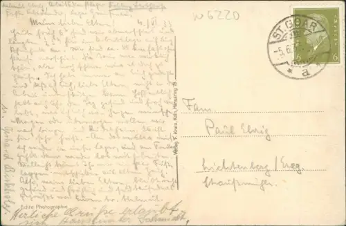 Ansichtskarte Sankt Goar am Rhein. Burg Rheinfels. Fotokarte 1933