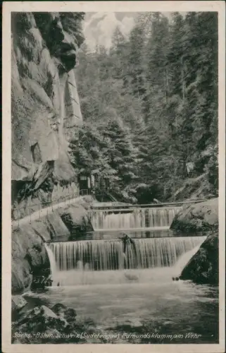 Postcard Jonsdorf (CZ) Janov Edmundsklamm am Wehr 1939