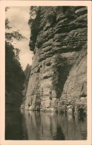 Aussig  Ústecký kraj ČESKÉ ŠVÝCARSKO Ďurišova soutěska, hřib s přístavem 1955