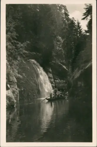 Postcard Jonsdorf (CZ) Janov Edmundsklamm Boot 1934