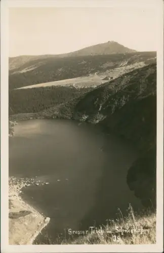 Krummhübel Karpacz Schneekoppe Sněžka Śnieżka Großer Teich Fotokarte 1928