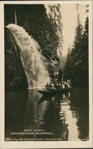 Postcard Jonsdorf (CZ) Janov Ausflugsboot Edmundsklamm 1928