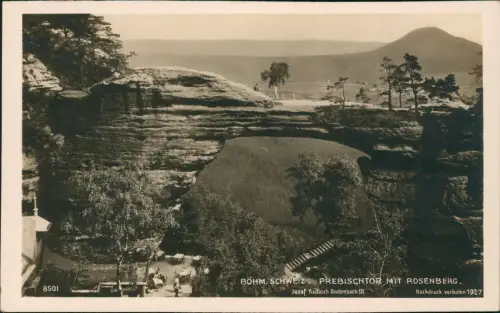 Tetschen-Bodenbach Decín Prebischtor Pravčicka brana mit Rosenberg 1927
