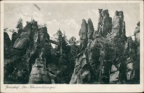 Ansichtskarte Jonsdorf Die Nonnenfelsen 1936