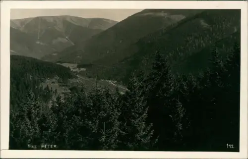 Sankt Peter Spindlermühle Svatý Petr Špindlerův Mlýn Talblick - Fotokarte 1929