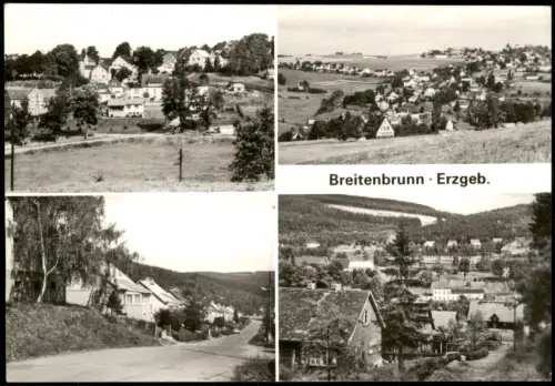 Ansichtskarte Breitenbrunn (Erzgebirge) 4 Bild Stadtansichten 1980