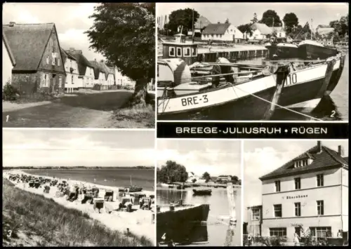 Ansichtskarte Breege Dorfstraße Hafen Strand Juliusruh 1978