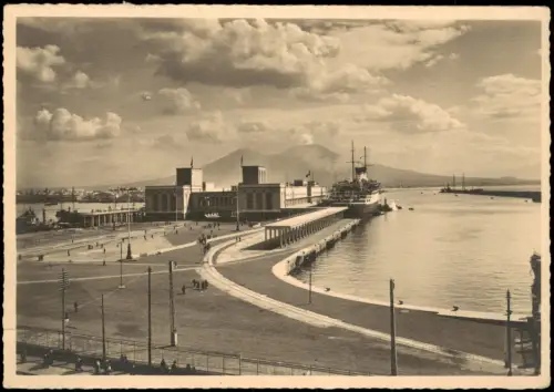 Cartolina Neapel Napoli Stazione Marittima 1929