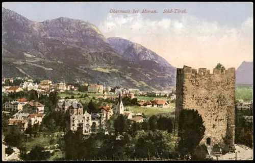 Obermais-Meran Maia Alta Merano Panorama  Obermais bei Meran Süd-Tirol 1910