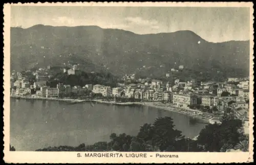 Cartolina .Ligurien Liguria Ortspanorama von S. MARGHERITA LIGURE 1920
