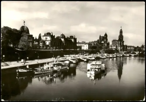 Ansichtskarte Dresden Terrassenufer zur DDR-Zeit 1980