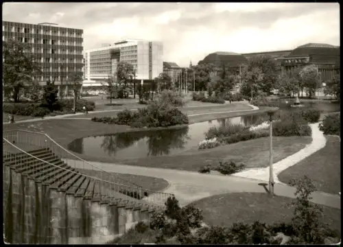 Leipzig Schwanenteich, Hauptbahnhof, Interhotel zur DDR-Zeit 1975