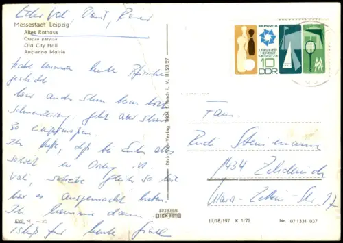 Ansichtskarte Leipzig Altes Rathaus zur DDR-Zeit 1972