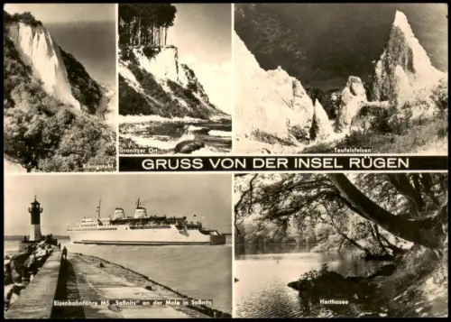 Rügen DDR Mehrbild-AK Insel Rügen mit  Eisenbahnfähre 1969/1968