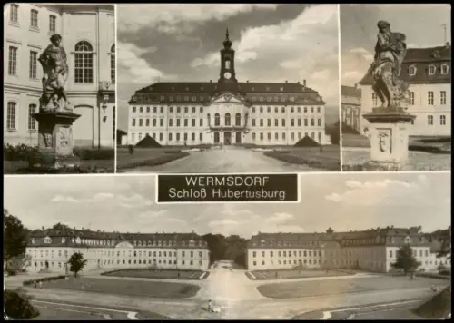 Wermsdorf Schloss Hubertusburg DDR Mehrbild-AK mit 4 Ansichten 1968