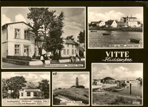 Vitte-Hiddensee Hiddensjö, Hiddensöe DDR Mehrbild-AK mit Leuchtturm, HOG, 1966