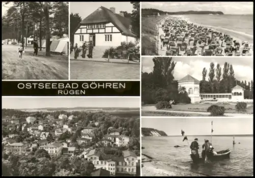 Göhren (Rügen) Panorama-Ansicht, Strand, Häuseransicht, Zeltplatz 1983