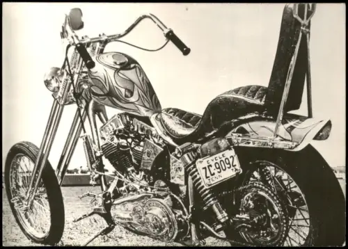 Ansichtskarte  Verkehr & KFZ - Fotokarte Motorrad (Chopper) 1980