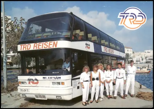 Ansichtskarte  Verkehr/KFZ - Bus Reisebus Reklame TRD REISEN 1990