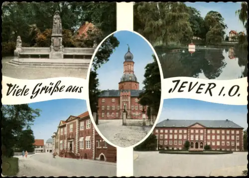 Ansichtskarte Jever Mehrbildkarte mit 5 Ortsansichten 1970