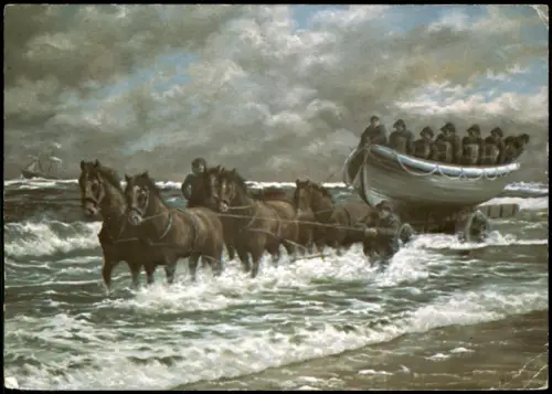 Ruderrettungsboot Fürst Bismarck Norderney Einsatz (Spenden-Fotokarte DGzRS1987