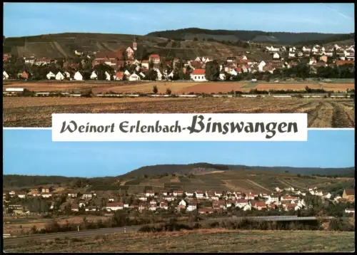 Binswangen Panorama Fernansichten Weinort Erlenbach-Binswangen 1975