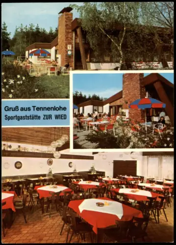 Erlangen Mehrbild-AK Gruß aus Tennenlohe Sportgaststätte ZUR WIED 1970