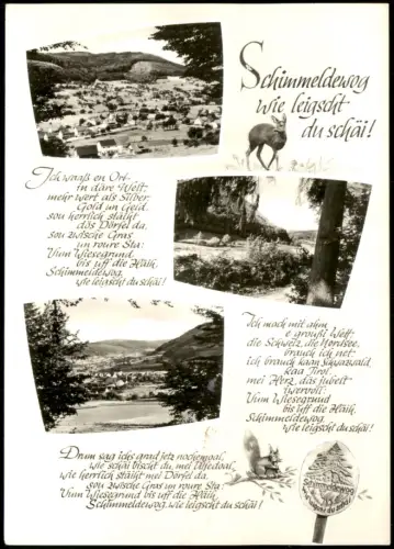 Ober-Schönmattenwag-Wald-Michelbach Mehrbildkarte mit Orts 1960