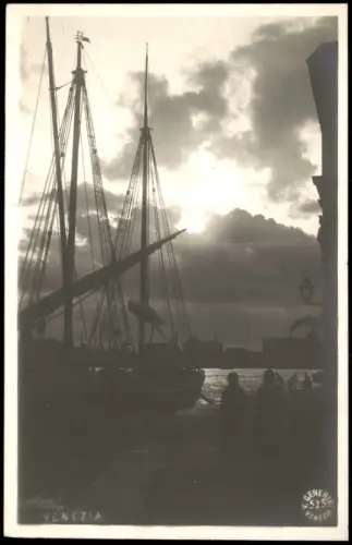 Cartolina Venedig Venezia Stimmungsbild Stadt Hafen 1929