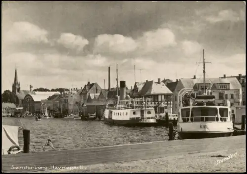 Sonderburg Sønderborg Sønderborg Havneparti Hafen Partie Schiffe 1955