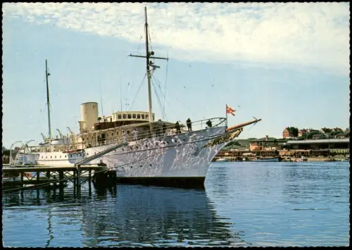 Sonderburg Sønderborg Havneparti med Kongeskibet Royal Yacht im Hafen 1970