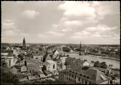 Ansichtskarte Frankfurt am Main Panorama-Ansicht Blick zum Main 1954