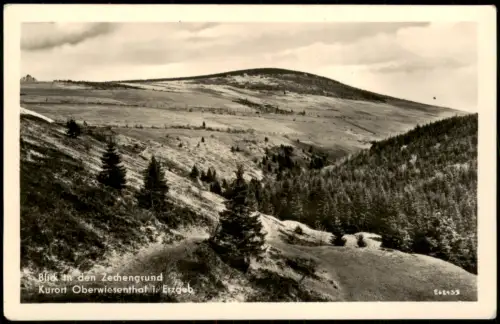 Oberwiesenthal Blick in den Zechengrund Erzgebirge zur DDR-Zeit 1956