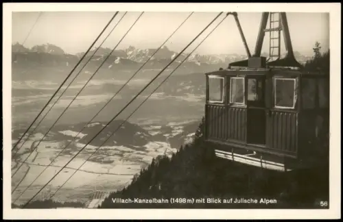 Ansichtskarte Villach Kanzelbahn mit Blick auf Julische Alpen Winter 1928