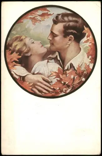 Ansichtskarte  Gilbert Im ParadieseAu Paradis Künstlerkarte Liebespaar 1917