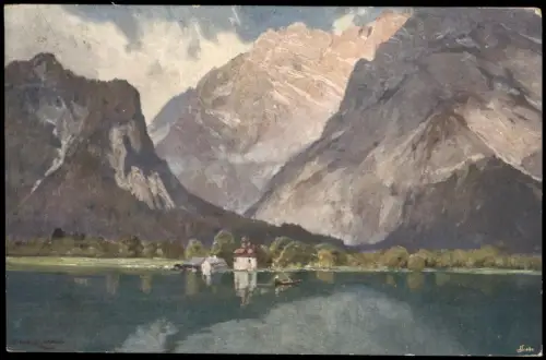 St. Bartholomä-Schönau am Königssee Kirche - Künstlerkarte 1913