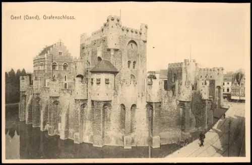 Postkaart Gent Ghent (Gand) Partie am Grafenschloss 1910