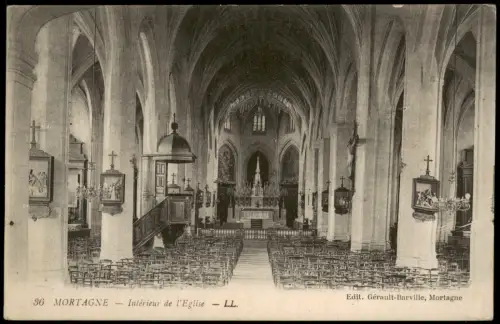 Mortagne-au-Perche Innenansicht Kirche Intérieur de l'Eglise 1910