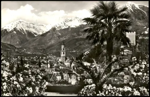 Cartolina Meran Merano Panorama-Ansicht 1962