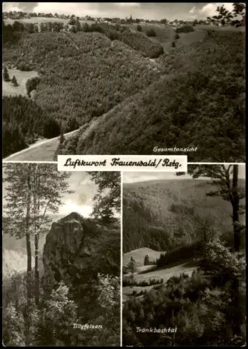 Ansichtskarte Frauenwald DDR Mehrbild-AK mit 3 Umlandansichten 1977